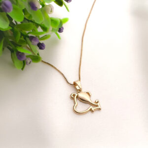 Colar de cachorrinho manchado banhado Ouro