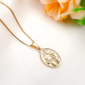 Colar medalha de São Francisco de Assis folheado a ouro