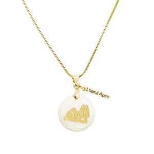 Colar Lhasa Apso Madrepérola folheado a ouro