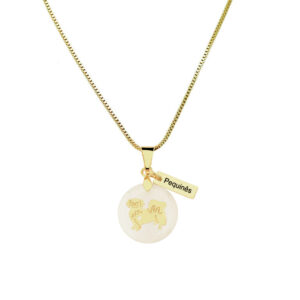 Colar Pequinês Madrepérola folheado a ouro