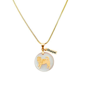 Colar Sharpei Madrepérola folheado a ouro