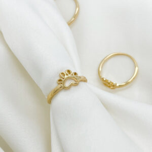 Anel de patinha vazada folheado a ouro