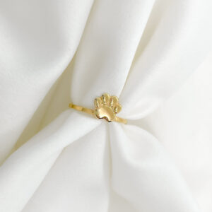 Anel patinha polida folheado a ouro